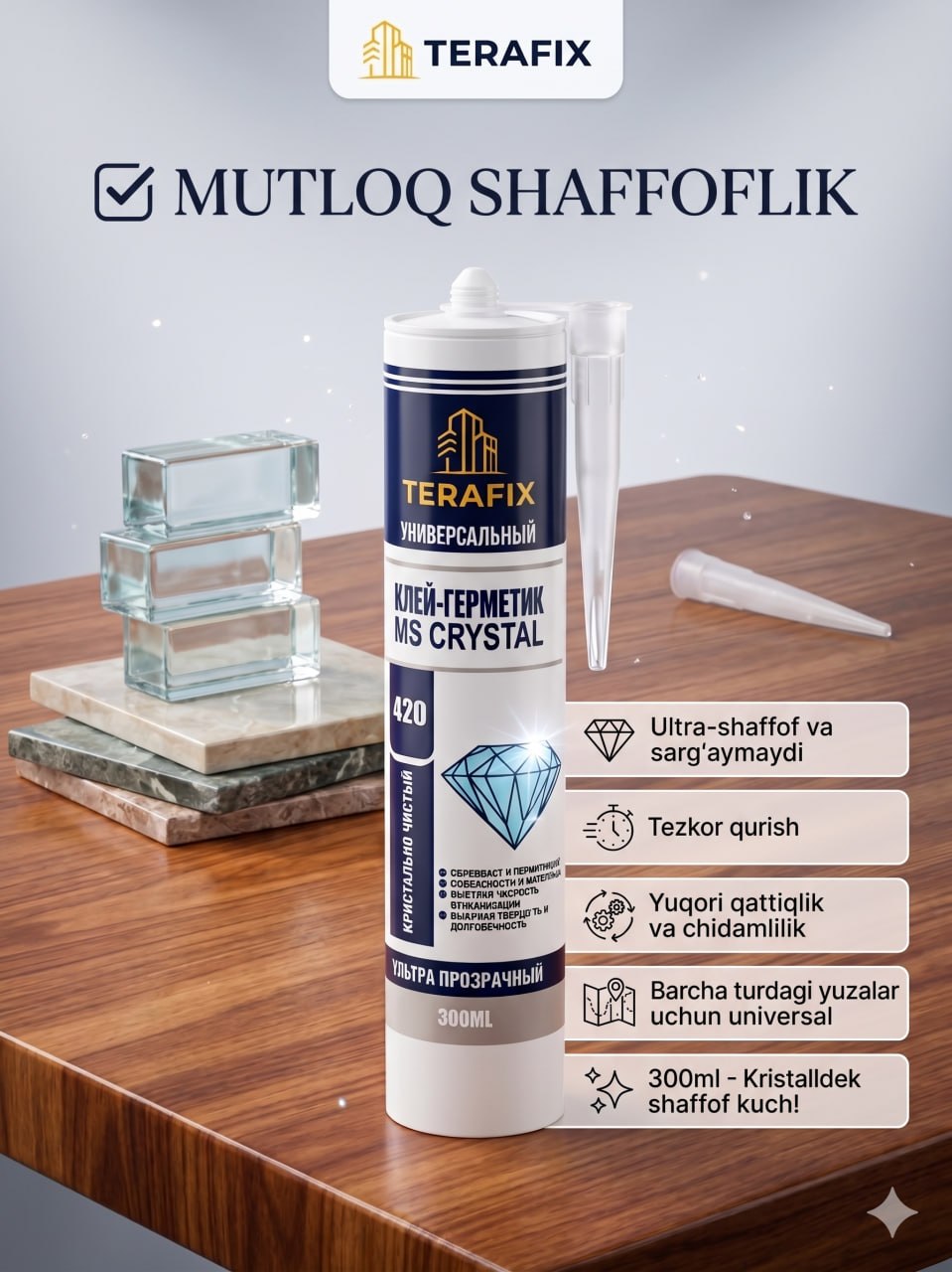 Terafix MS Crystal shaffof germetik